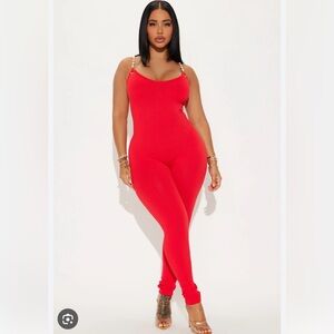 Fashion Nova Vibrant Red Jumpsuit